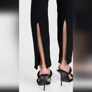 NWT Proenza Schouler bi-stretch crepe slim pants, zip split hem, size 2, black